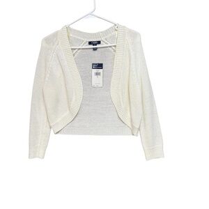 Chaps Women's beach view White Cardigan Sweater size small NWT